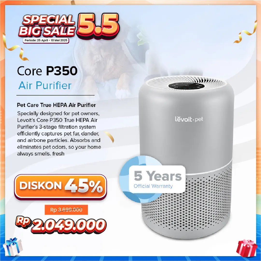 Levoit Core P350 Pet Care Air Purifier True HEPA H13 Filter Original Karbon
