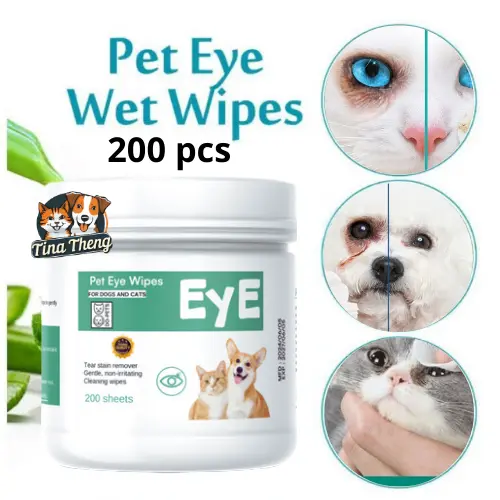Pembersih Telinga Hewan EAR REMOVER 100 pcs Tisu Basah - Tisu Pembersih Mata dan Telinga Kucing & anjing isi 200 pcs - Tisu Basah Pembersih Noda kotoran mata dan telinga kuping hewan pet eye wipes