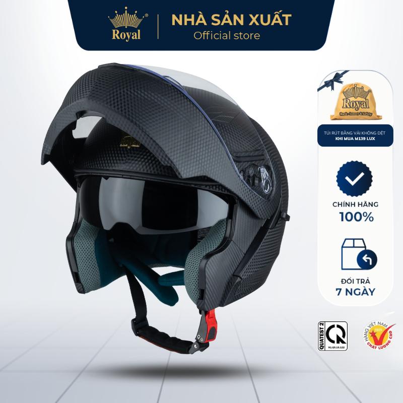   DEAL HỜI TẠI LIVE  Mũ bảo hiểm fullface lật cằm Royal Helmet M179 - Hàng chính hãng - Bảo hành 1 năm 