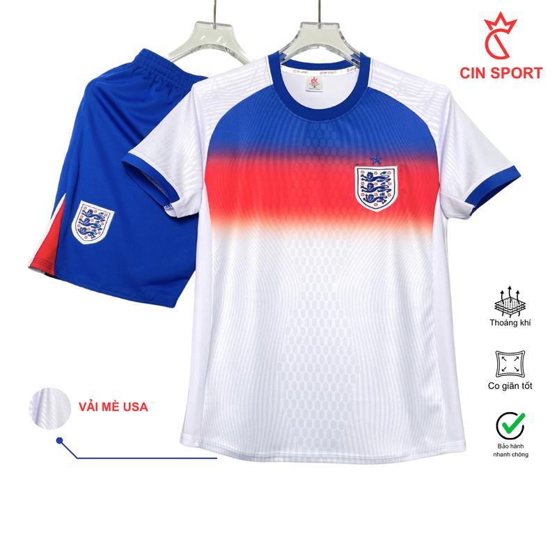 TOP QUẦN ÁO BÓNG ĐÁ ÁO ĐÁ BANH ĐT ANH TRẮNG MÙA MỚI NHẤT VẢI MÈ USA CAO CẤP KHÔNG XÙ KHÔNG PHAI LOGO THÊU THOÁNG KHÍ THẤM HÚT MỒ HÔI. CIN SPORT