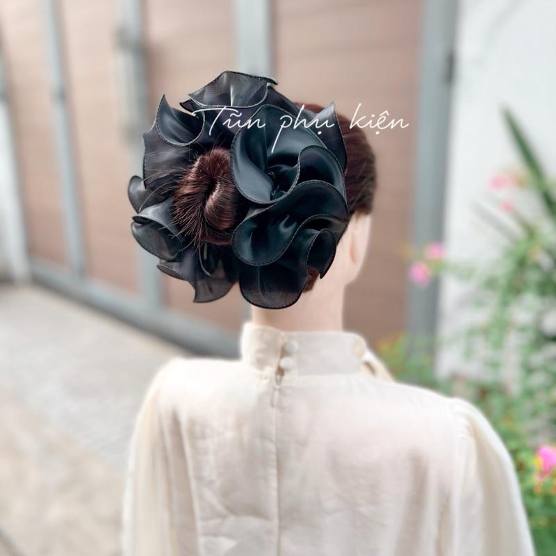 (Kẹp búi củ tỏi) Mới Kẹp tóc nơ lượn sóng bồng bềnh xinh xắn - Hàng thiết kế của Tũn - TK1145 Nữ Women