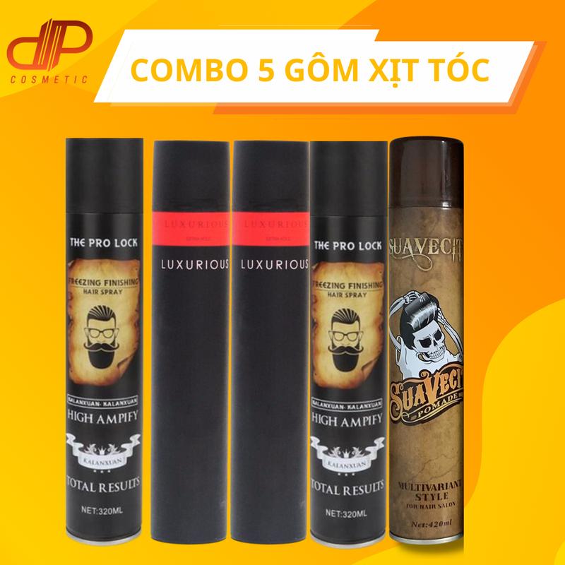 COMBO 5 chai gôm xịt tóc nam nữ chăm sóc tóc tạo kiểu tóc giữ nếp tóc