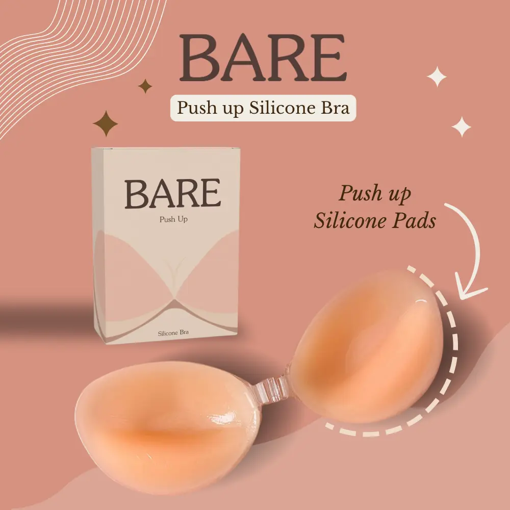 ️BARE️® Push up Bra Nubra Silicon Bra Invisible Bra Strapless Stick On Bra Seamless Bra with Paddings