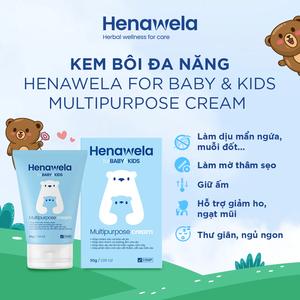 Kem bôi đa năng Henawela for BABY & KIDS hỗ trợ làm dịu da, dịu mẩn ngứa, rôm sảy, giữ ấm 4 mùa, hỗ trợ giảm ngạt mũi, ho hắng