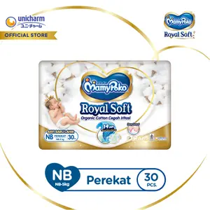 MamyPoko Perekat Royal Soft Organic - NB 30 - Popok Perekat Newborn Bayi Baru Lahir