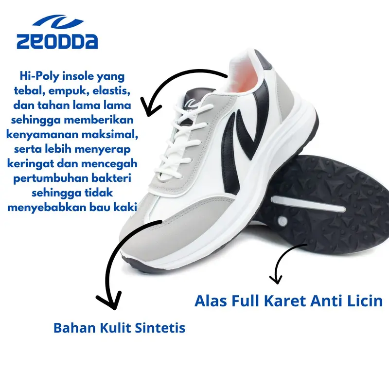 Zeodda Evelyn Sepatu Sneakers Wanita Shoes Black Casual Sport 1067 5