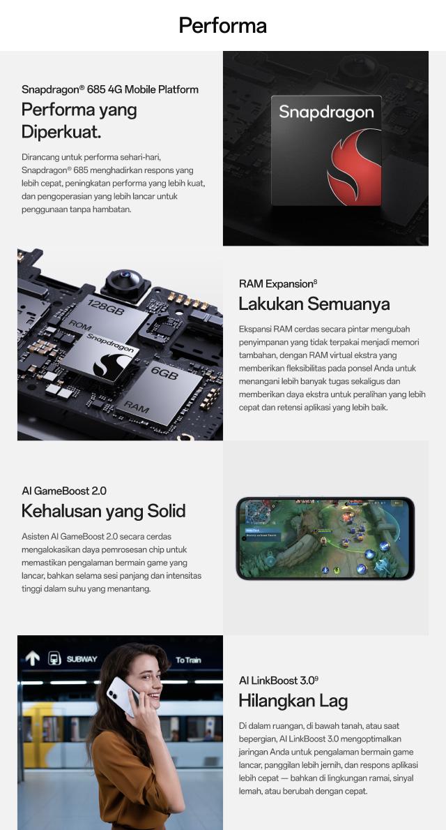 [ERIIN_GRACESINTA APPROVED] OPPO A6t 4GB+64GB Online Exclusive Smartphone [Snapdragon 685, 6500mAh Large Battery, 120Hz Ultra High Refresh Rate]