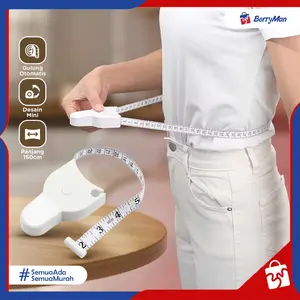 Meteran Gulung Pengukur Badan Kain Baju Paha Lingkar Dada Otomatis Portable