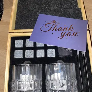 Unxiso All in One Premium Whiskey Glass Gift Set with Stone Stainless