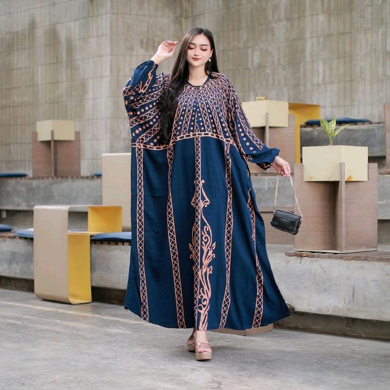 Gamis Kaftan Rayon Premium Ld 170 Elegan Terbaru Mewah 2
