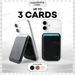 KELONTONG UNIK | STAG-GO Magnetic Card Holder - Magsafe Wallet Case/ Leather Phone Wallet /Dompet Kartu/ Stand HP Compatible for iPhone & Android ,CHMS