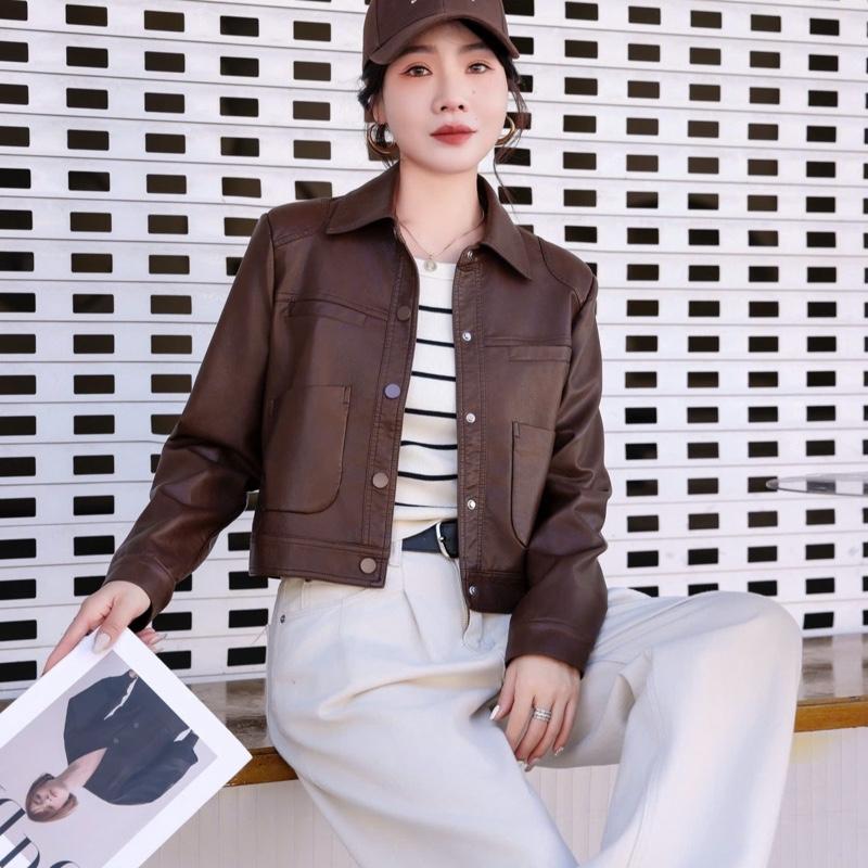 Áo Da Nữ Cổ Bẻ Quảng Châu Cao Cấp Giặt Máy Cao Cấp 6630