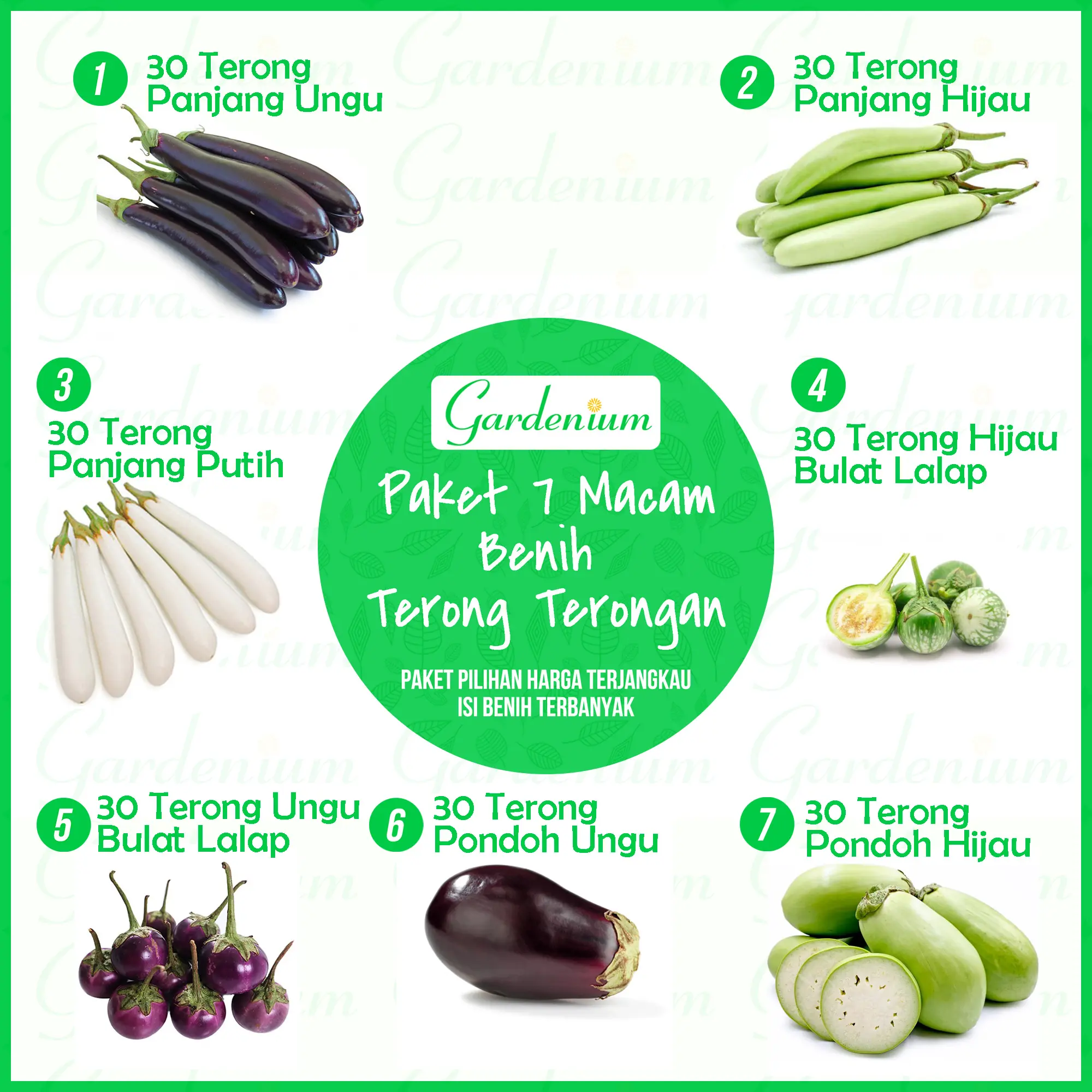 Paket 7 Macam Benih Tananam Terong Terongan Paktani