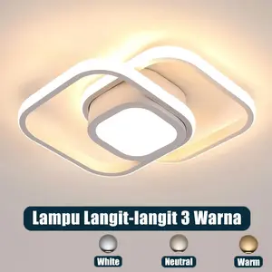 Lampu LED Plafon Modern 3 Warna untuk Kamar Minimalis, Ruang Tamu, dan Kamar Tidur