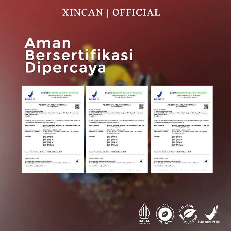 (FLASH SALE) XINCAN Spray Perawatan Pribadi Pria - Aroma Segar (Mango Blast, Tropicola, Midnight Breeze) 5