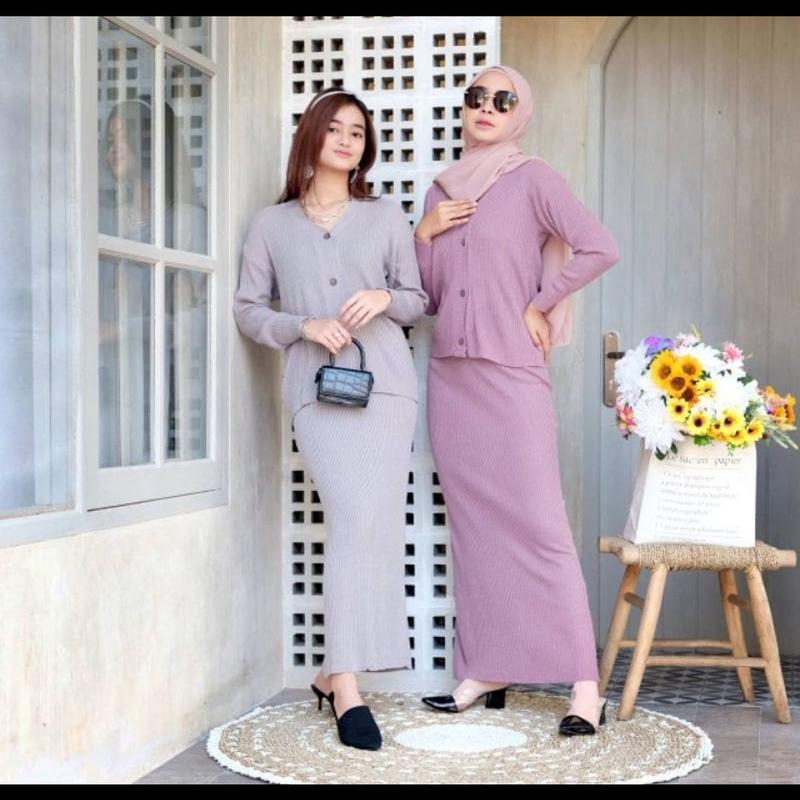 Setelan rajut sweater outer knit set 5