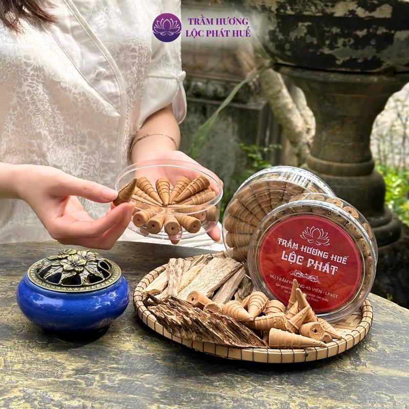 [TẶNG LÁ BỒ ĐỀ] Trầm nụ xông nhà Lộc Phát, nụ trầm đuổi muỗi, nhang xông phong thủy, thờ cúng hộp 45 viên 6