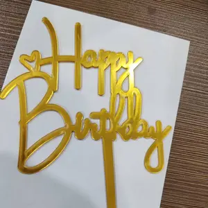 CAKE TOPPER HAPPY BIRTHDAY AKRILIK / TUSUKAN HIASAN KUE AKRILIK cutenery