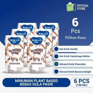 Paket isi 6 - Tropicana Slim Plant Based RTD Sugar Free 190ml - Almond / Oat Drink