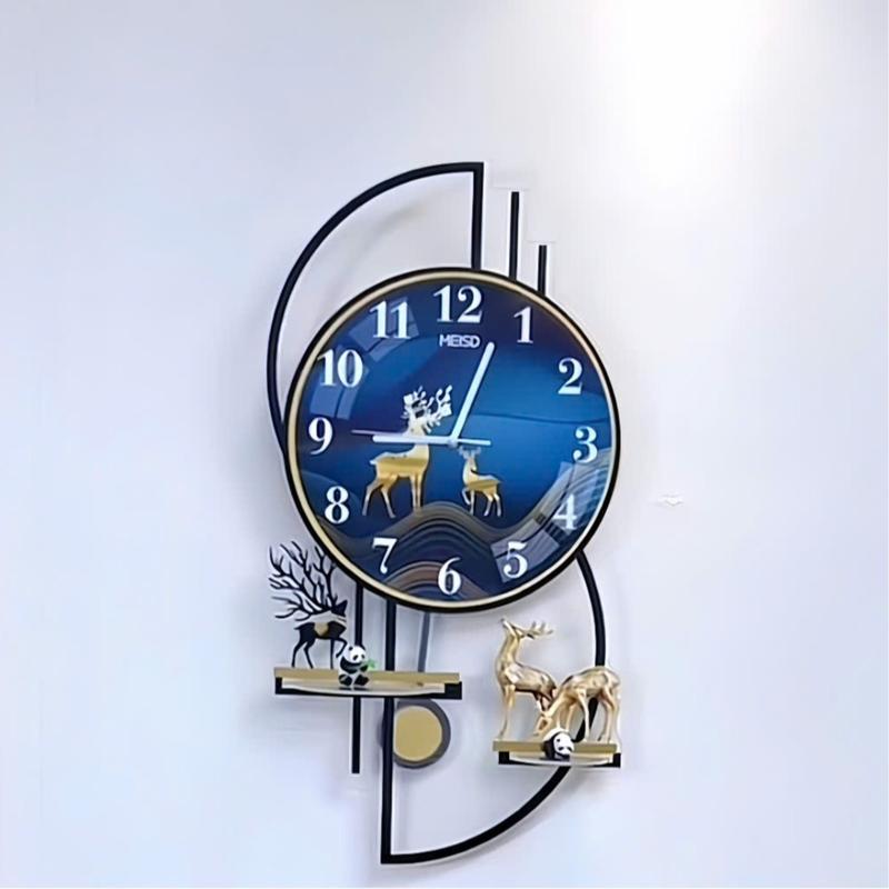 Đồng Hồ Treo Tường Decor Trang Trí Hươu Tài Lộc Sang Trọng