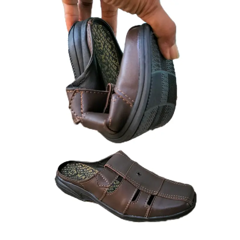 Sendal Bustong Kulit Pria Terbaru - Sepatu Sandal Selop Kulit Pria Kasual - Shoes 3