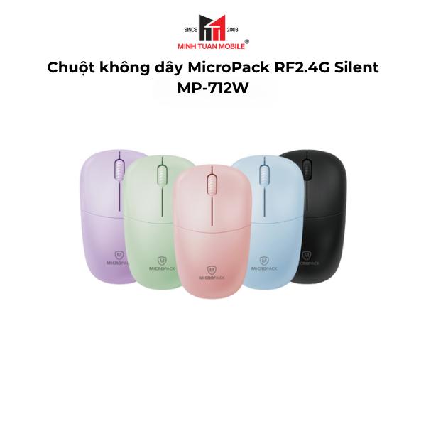 Chuột không dây MicroPack RF2.4G SILENT Wireless Mouse MP-712W - Black