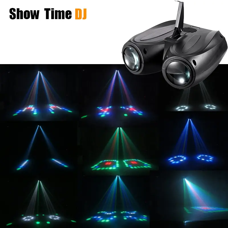 Hot Sale RGBW LED Light for room Airship Double Head Moon Flower Light Home Entertainment DJ Party Disco Light Sound Work Carton Building Block