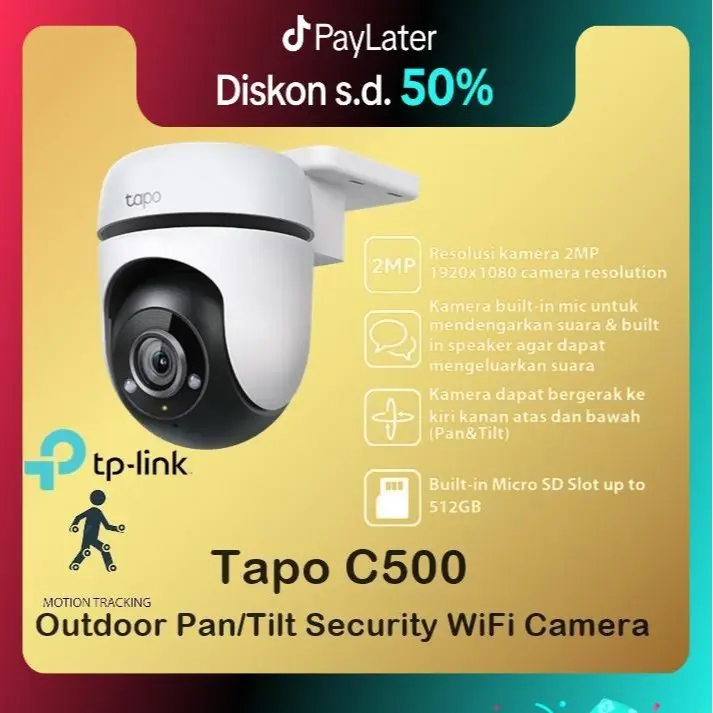 TP-Link Tapo C500 Outdoor Pan/Tilt Security WiFi Camera tplink c500 Led Kamera Cctv