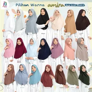 Jilbab Arfa Afra Bergo Instan AMIRA SIZE M L Xl JUMBO Kerudung Pad Antem Anak Sekolah Bahan Kaos Premium Adem Nyaman Hitam, Putih, Coklat Muslim