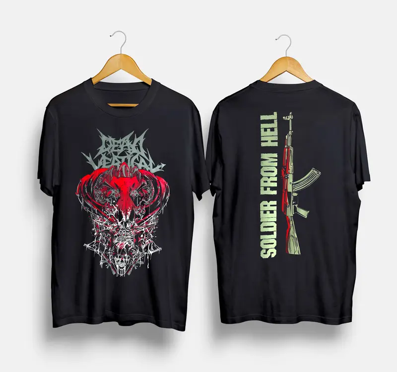 Kaos Band DEAD VERTICAL - SOLDIER FROM HELL / Tshirt Premium Musik Rock Metal UNISEX Combed Nyaman Baju Pria Distro Lembut Custom 0