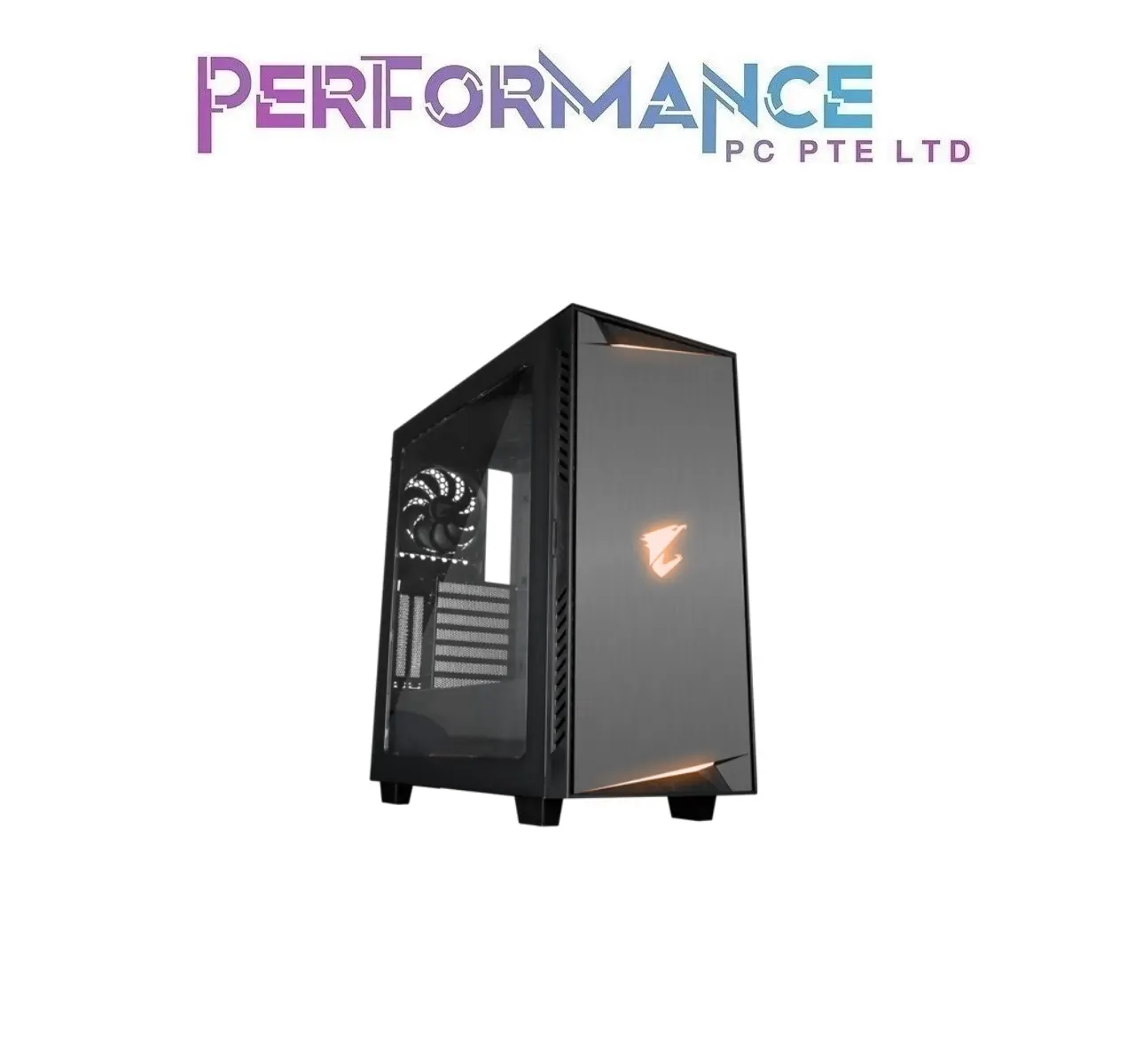 GIGABYTE AC300W LITE AORUS ATX Chassis with Transparent Side Panel, RGB Fusion, PSU Shroud Design, 1*R-FAN (1 YEAR WARRANTY BY CDL TRADING PTE LTD)