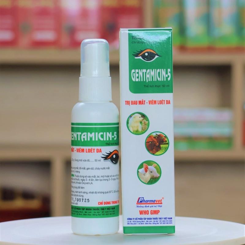 Tra mắt GENTAMICIN-5. Trị đau mắt - viêm loét da. Trị thối tai, thối mũi hiệu quả.
