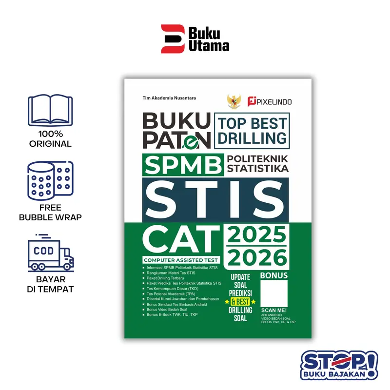 BUKU PATEN SELEKSI MASUK POLITEKNIK STATSITIKA STIS 2025/2026 (Dilengkapi Soal FR Asli, Video Bedah Soal, dan Pembahasan Soal Paten) Soft Cover 1