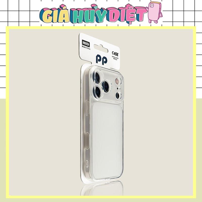 Ốp lưng iPhone Silicon Trong Suốt Giả 17ProMax Bo Cụm Camera To Cho Tất Cả Các Dòng Chống Sốc Mềm Mờ