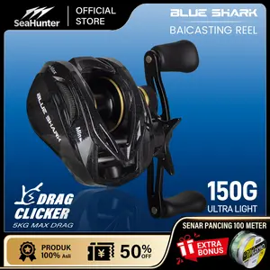 [OFFICIAL] SeaHunter Blue Shark BC Reel Pancing Baitcasting, Drag Clicker, 4+1 BB Ball Bearings, 7.2:1 Gear Ratio, 5kg Max Drag, Outdoor Fishing, Only 150g Weight, Aluminum Material Full Hitem Casting Reel