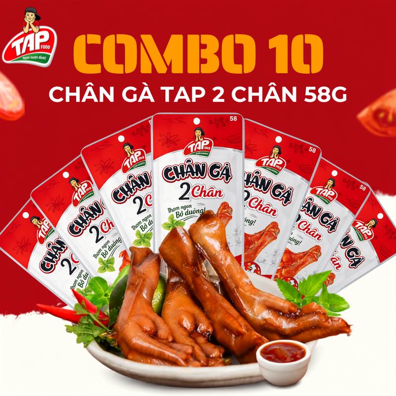 [Combo 10 Loại 2 Chân 58g] Chân Gà TAP Cay Ngũ Vị Giòn Dai An Toàn Vệ Sinh Hương Vị Đậm Đà