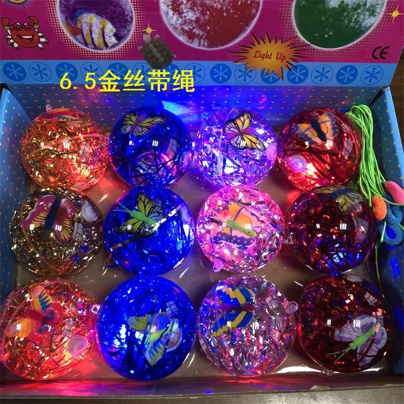 Product Introduction of 5.5/6.5cm Glow Ball Elastic Ball with Rope Shiny Crystal Ball Bouncing Ball Shiny Children Toys Flying Ball Toy Games for Kids 3