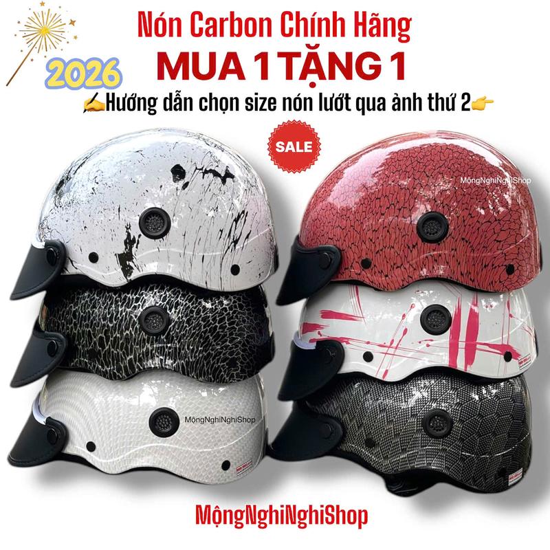    MUA 1 TẶNG 1  Nón Bảo Hiểm CACBON  Chính Hãng CR04   Bảo Hành 12 Tháng Chất Liệu Nhựa ABS ,CTy TNHH Camry  Helmet Đội Đầu Phụ Kiện mubaohiem nuada Sport 