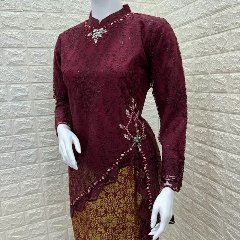 Kebaya ALMA  belah samping bahan tile spenggel 4