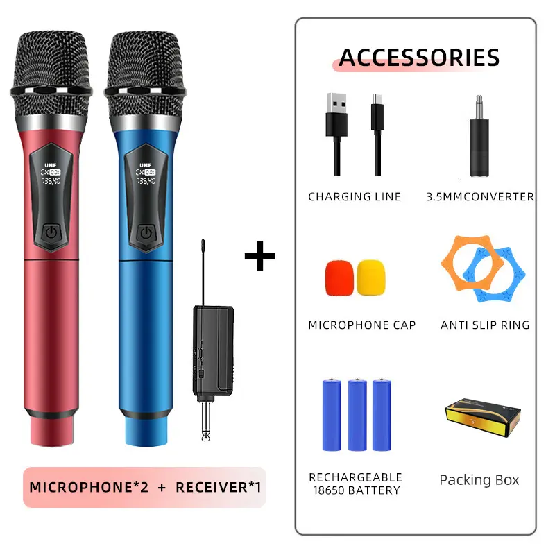 Micro không dây SU-108, phân khúc U, gia đình, sân khấu, âm thanh, amply, thích hợp cho KTV, âm lượng lớn, chuyên nghiệp, cầm tay, không dây, thiết bị, thiết kế thoáng mát, thích hợp cho hoạt động ngoài trời, karaoke, bền bỉ, tiệc tùng, sạc pin