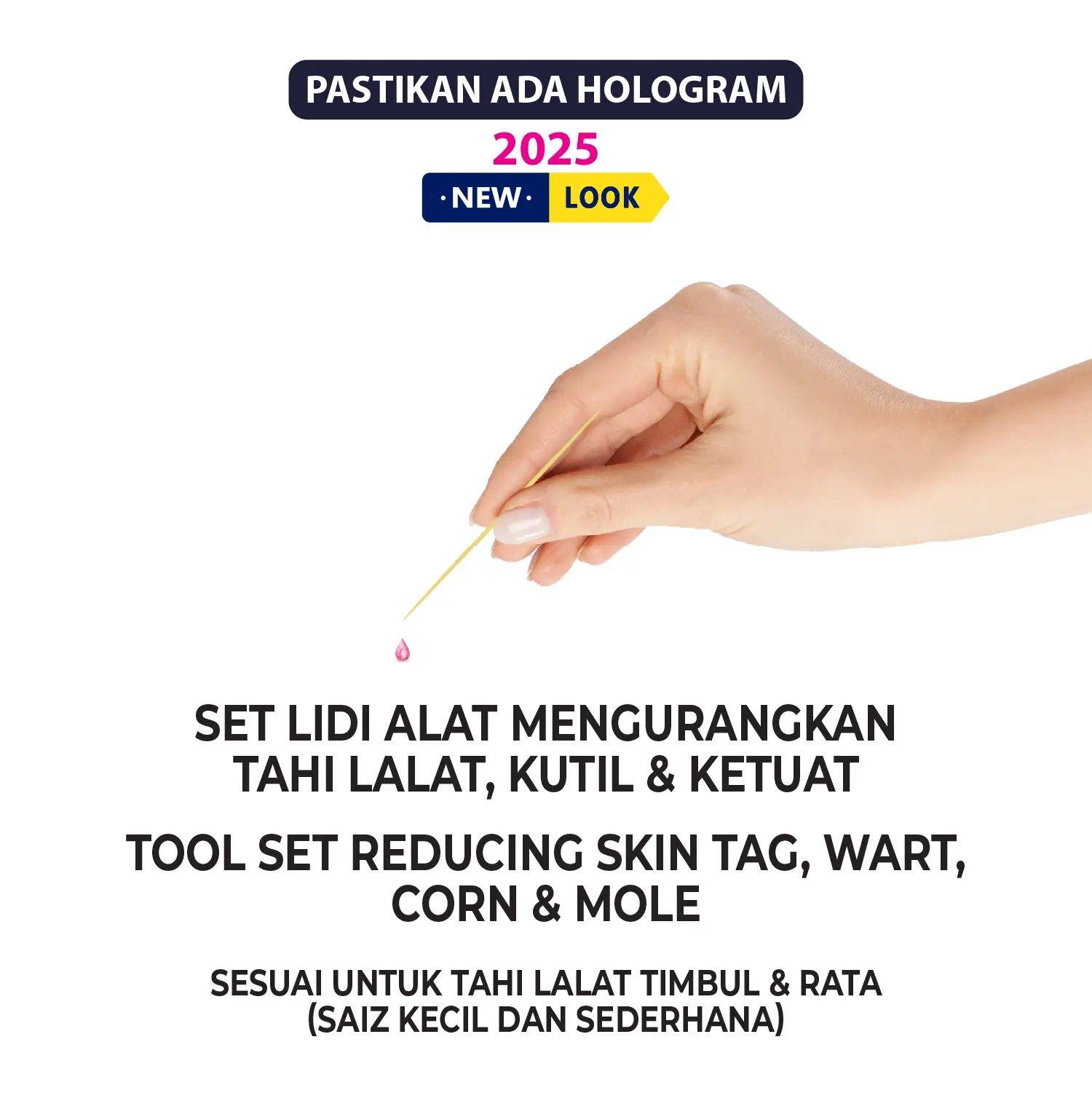 Set Lidi Alat Mengurangkan Tahi Lalat, Kutil, Ketuat Skin Tag, Mole, Corn & Wart Removal Reducing Set