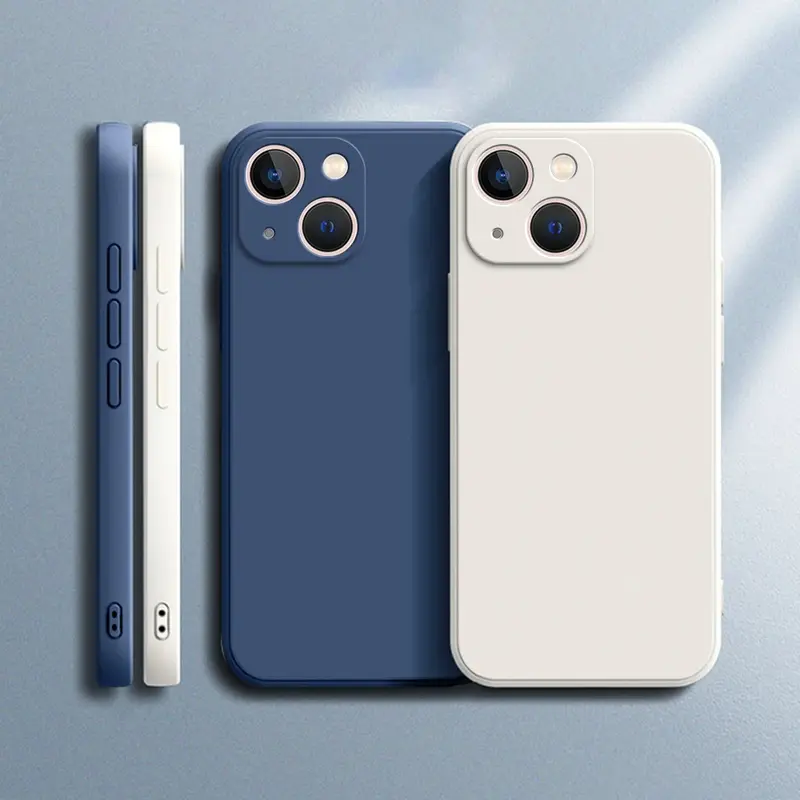 Case Silicone Macaron Square Iphone 13 14 15 Pro Max Plus Casing Soft TPU 1