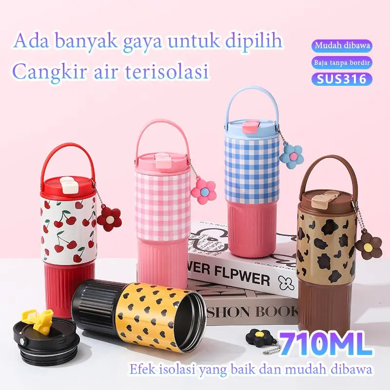 Tumbler Stainless SUS 316 710ml Vacuum Portable/ Thermos Botol Minum Besar 24oz Tahan Panas Dingin 24 Jam