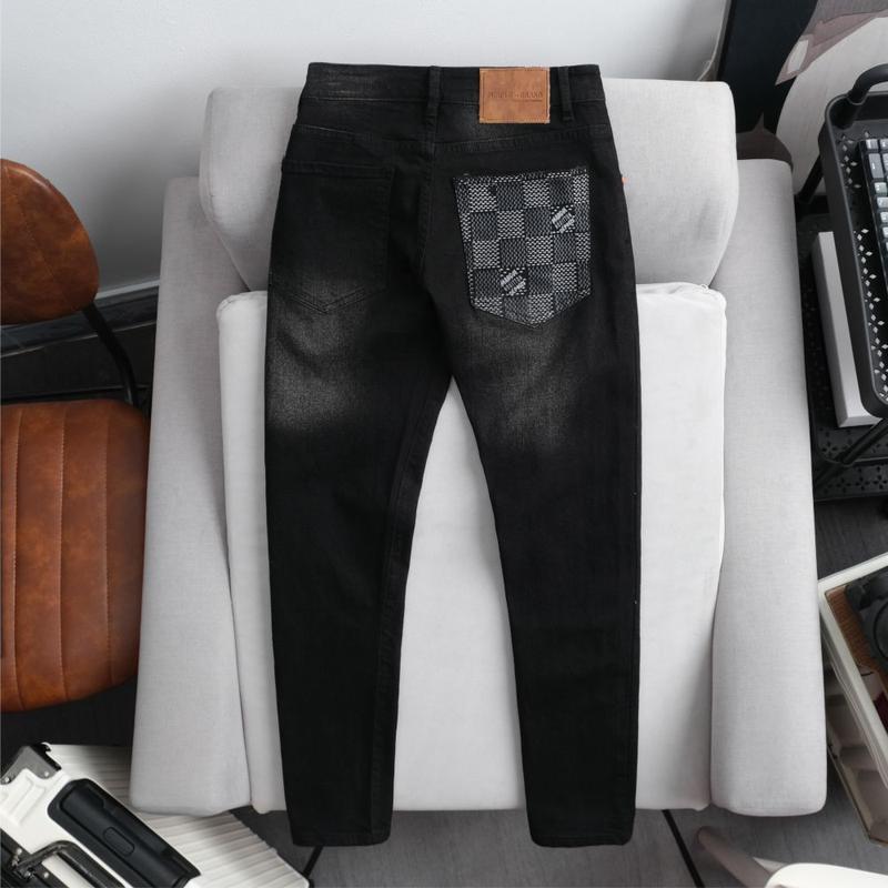 Quần jean nam họa tiết túi sau đen basic kèm tag chất bò co giãn mẫu mới cao cấp Menswear Pants Có Túi Ôm gọn