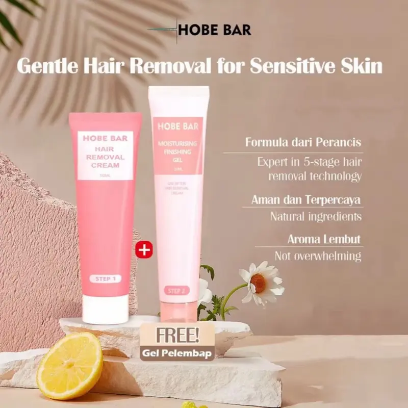 Hobe Bar - Hair Removal Cream Krim Pencukur atau Pencabut Bulu Kaki, Tangan, Ketiak dll Hobebar 1