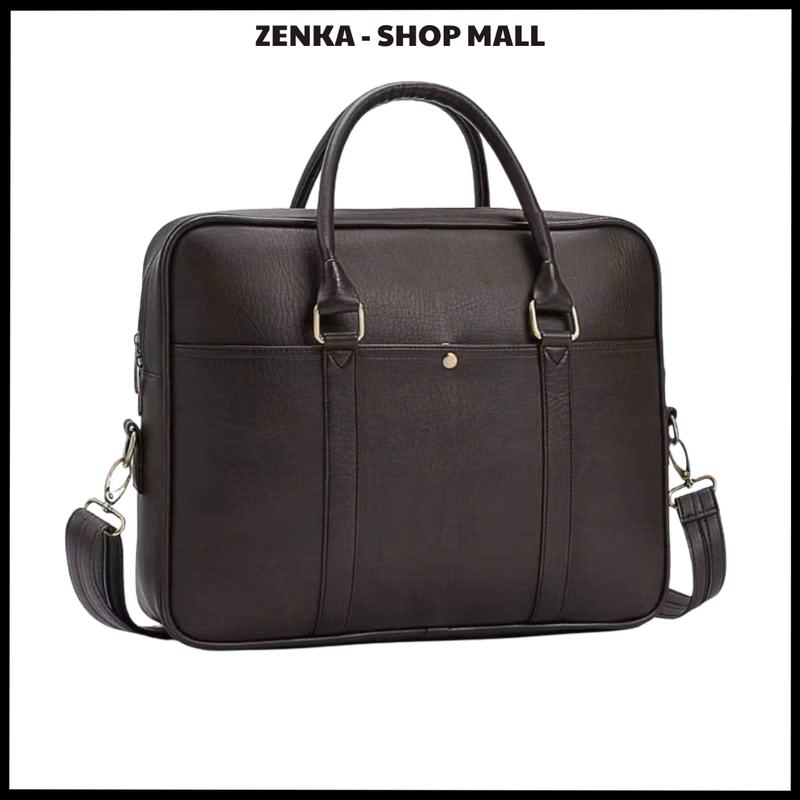  Cặp xách công sở đựng được laptop 15.6 inch Zenka nhiều ngăn rộng rãi phong cách thanh lịch sang trọng_ZKC17 Bag Nam Nhung Da 