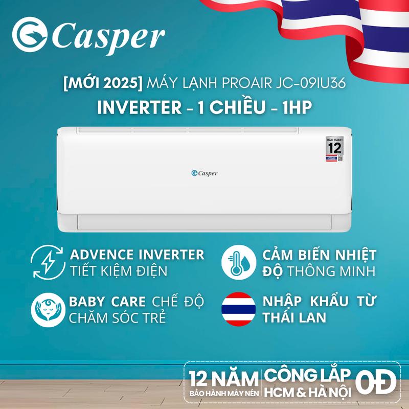 Máy lạnh/ Điều hòa Casper Inverter ProAir 1 chiều 1HP JC-09IU36 - Chính hãng -