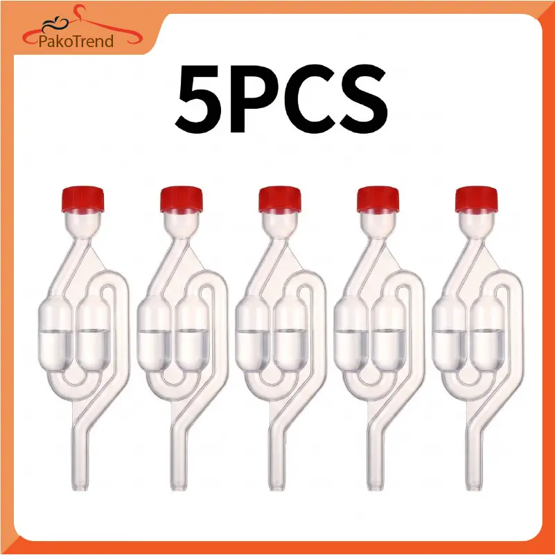 Airlock Plastik Fermentasi 5PCS Pengeluar Gas Otomatis Untuk Homebrewing Homade Wine Galon Penyimpanan Dan Pembuatan Wine Skala Rumah