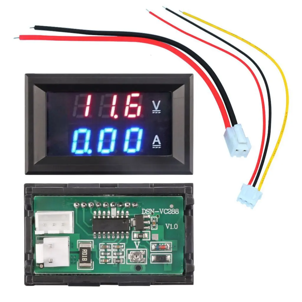Volt & Ampere Meter Digital Dualmeter 0-100VDC/10A