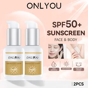 【BPOM Certification】【Beli 1 Gratis 1】ONLYOU Whitening Sunscreen Perlindungan UV Wajah Menyegarkan Susu Tahan Air dan Tahan Keringat untuk Pria dan Wanita Cocok untuk Kulit Sensitif Tabir Surya, Pelembab dan Isolasi dalam Satu Krim【COD】